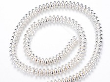 Hämatit 4x2mm Perlen Scheiben rund Farbe Silber Perlen auffädeln Schmuck basteln