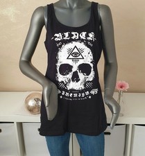 Black Premium EMP Shirt Top Trägertop Longtop schwarz Skull Print Gr. 40/42 NEU