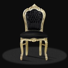 Barockstuhl schwarz gold holz repro antik Esszimmer Wohnzimmer Luxus Style