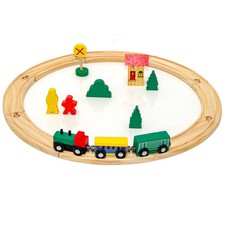 20 Teile Holzeisenbahn Set - 1m Schienen - Holz Eisenbahn Zug Kinder Spielzeug