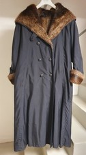 Damenmantel mit echtem Pelz innen, Gr. ca. 44