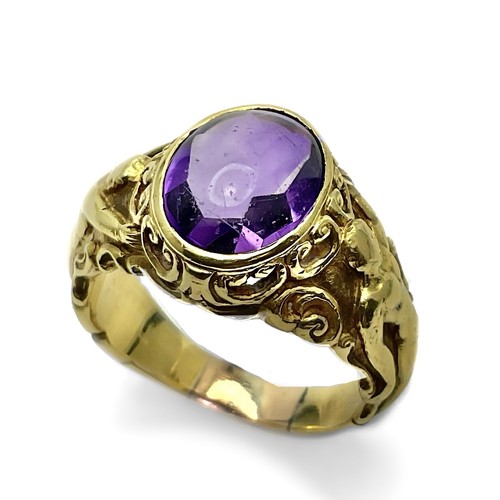 Jugendstil herren gold ring - herren,