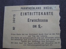 Freizeitpark Phantasialand   Ticket aus dem Jahr 1971