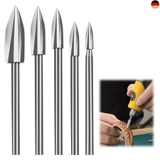 5 Stück Holzschnitzwerkzeug für Dremel, HSS Gravierwerkzeug mit 3mm Schaft, H