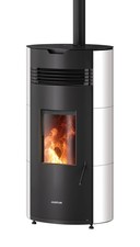 Pelletofen Justus Norta schwarz Seidenweiß 8kW