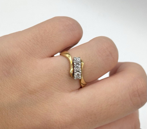 585 gold ring bicolor mit - gold,