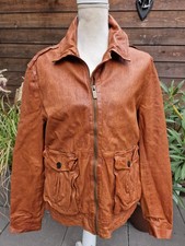Boomerang butterweiche Echtleder-Jacke Lederjacke Blouson M braun Lamm wie NEU
