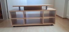 TV Unterschrank Holz (Tiefe 50 cm, Breite 118 cm. Höhe 56 cm) auf Rollen