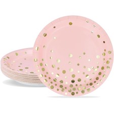Party pappteller rosa - rosa, gold