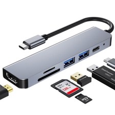 USB-C 6in1 Hub Adapter HDMI 4K