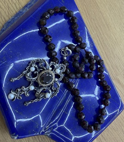 Antikes granat collier 835er - granat,