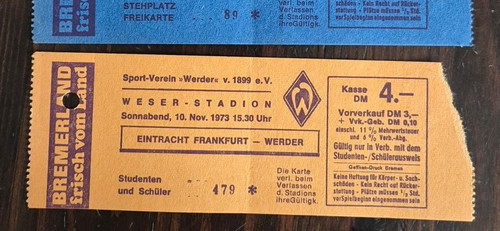 Ticket bundesliga 73 - ticket, 10.11.73