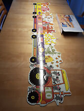 TCM Zahlen Puzzle 30 Teile Trecker mit lustigenTiermotiven 150x27 cm