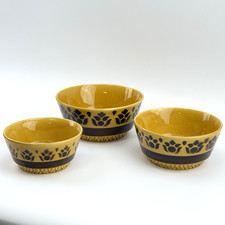 DDR Heike VEB GDR Schüsseln 3/4/5 | Keramik Schalen Set | Retro Blumenmuster VTG