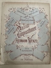 Salon-Compositionen Das Kusshändchen Wenzel Op. 18 alte Noten Klavier um 1900