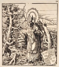 Beck Burgkmair Willibald Original Antique Print 1516/ 1799 Bischof Eichstädt 786