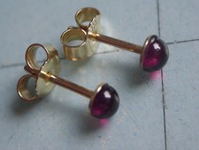 edle Granat Ohrstecker Gold 333, kleine Ohrstecker Gold 333 mit Granat 4 mm