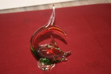 Murano Fisch Rot Grün Vintage