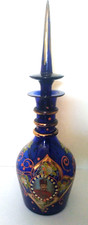 Karaffe persische Böhmen Glas Dekanter Persian Vase Kobalt Nasser Al Din Shah?
