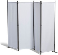 Paravent 4 teilig Weiß Raumteiler  Trennwand Sichtschutz Balkontrennung