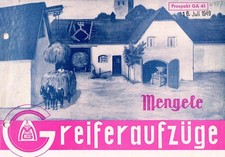 Mengele Greiferaufzüge, orig. Prospekt 1941