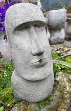Wasserspeier Moai Kopf  Teichfigur, Skulptur,Steinfigur, Teichdekoration