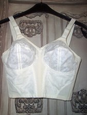Triumph Doreen VINTAGE Spitzen Mieder Long BH 80 C weiß Pin Up Bra NEU    (ab53)