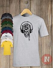 Grunge Skull Kopfhörer T-Shirt Klassische Tattoo Festival Kleidung Cooles Tee