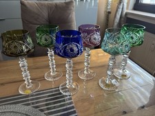 6 x Jise Bleikristall Überfanggläser Handgeschliffen Mundgeblasen Römer