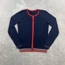 TOMMY HILFIGER Damen Cardigan Gr.M Blau Strickjacke Pullover Sweater Oberteil
