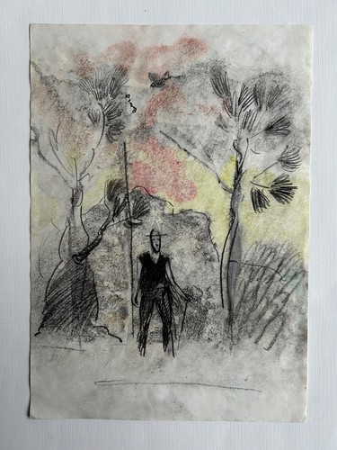 Zeichnung landschaft mann mit - zeichnung,