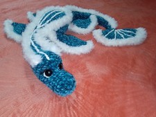 Ice-Fluffy Drache Gehäkelt Geschenk Kuscheltier Handmade Weihnachten Deko Neu L