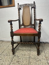 Imposanter Armlehnstuhl, Eichenholz um 1900 gedrechselt Sessel Stuhl Holz 1von2