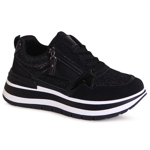 Damen plateau sneaker glitzer - damen,