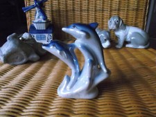 Porzellan Delfine auf Welle