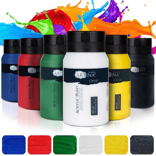 Acrylfarben set 500ml - acrylfarben, 6x