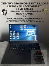 Laptop with Mercedes Xentry Diagnosis 12.2025 +Full SW KIT + set of cables OBDII