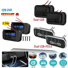 2 X Auto 12V Dual USB Typ-C
