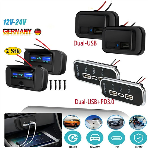 Auto 12v dual usb - dual,