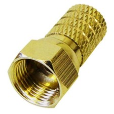F-Stecker 5mm vergoldet HQ