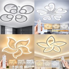 Design LED Deckenleuchte Dimmbar Deckenlampe Wohnzimmer Lampe Mit Fernbedienung