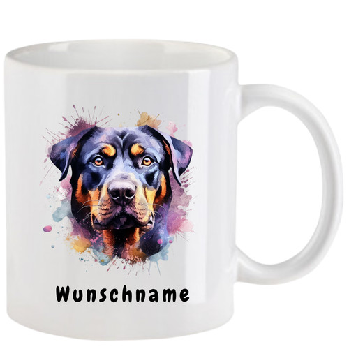 Tasse mit rottweiler aquarell - tasse,