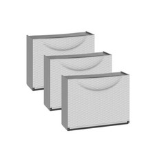 3 x Schuhschrank Schuhregal Schuhkipper Schuhständer Kipper Rattan Design Weiß