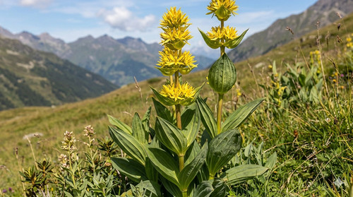 Gelber enzian gentiana lutea - -,