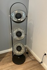 Stehlampe schwarz/silber mit 3 Spots