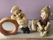 kleiner Servietten-Ring „Koch“ + niedl. ? Gänse-Mädchen, gebr.