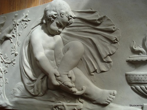 Stucco großes engel relief - ,