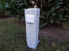 Gartensteckdose Granit Stein Stele Außensteckdose Steckdosensäule Gartendeko