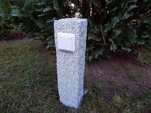 Gartensteckdose granit stein - gartensteckdose,