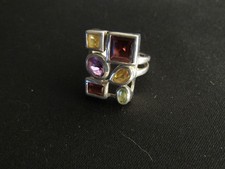 Silberring 925 + bunte Steine